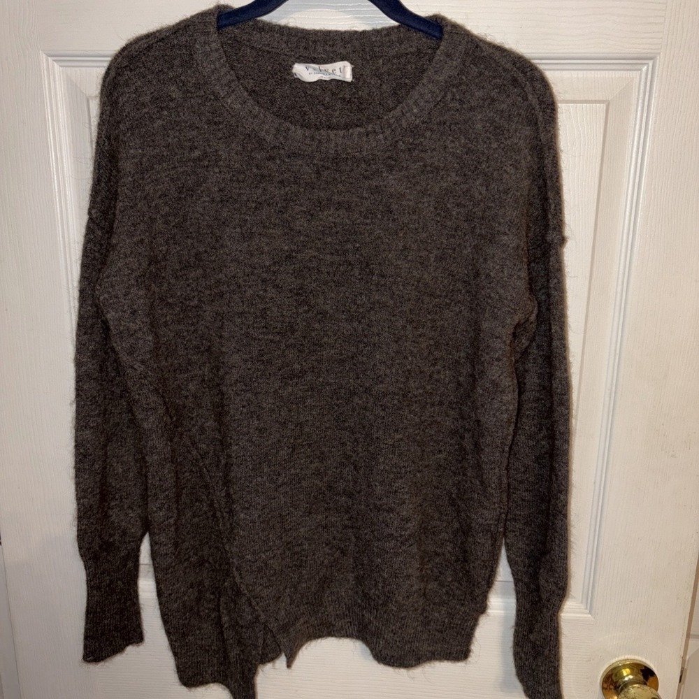 Velvet by Graham & Spencer Relaxed Sz S Chocolate Brown Alpaca Blend Sweater
